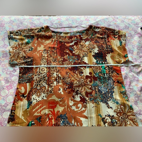 Bohemian rust/burnt orange floral top size XL - Picture 8 of 8